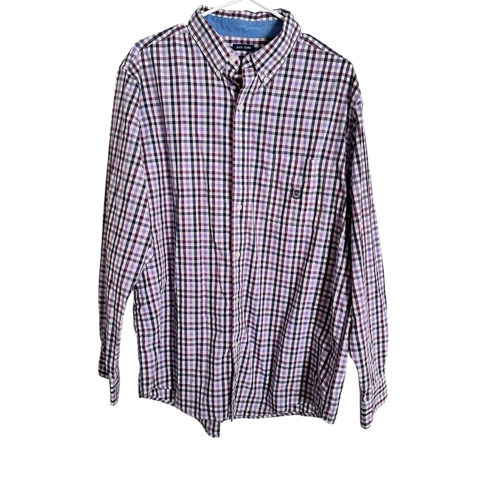 Chaps Men's Size Large Plaid Collared Long Sleeve Business Casual Luxury Shirt